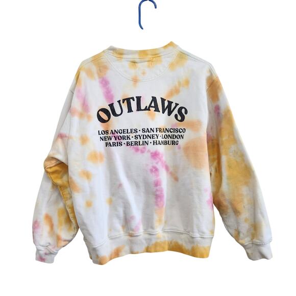 Anine Bing Outlaws Tie Dye Crew Neck Sweatshirt Cotton Pullover Size Medium - Picture 2 of 9